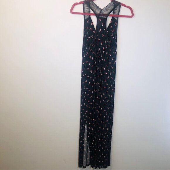 Elegant Midnight Black Floral Maxi Dress – Size Small - Picture 3 of 8